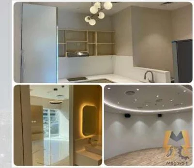 Completed office fit-out in Oud Metha with pantry, curved gypsum ceiling and cove lighting